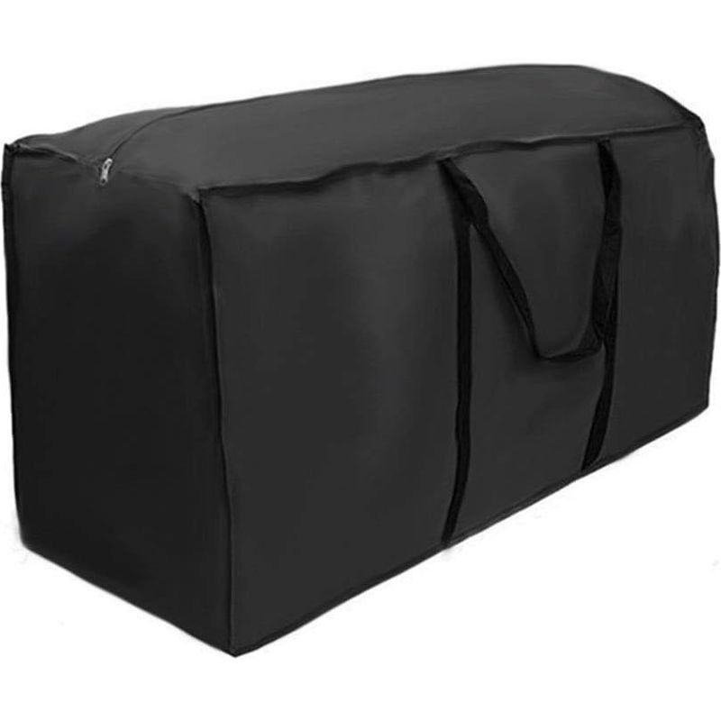 Aufbewahrungstasche Für Gartenkissen, 122 X 39 X 55 Cm, 210d Oxford-gewebe, Wasserabweisend, Mit Tragegriff, Schwarz
