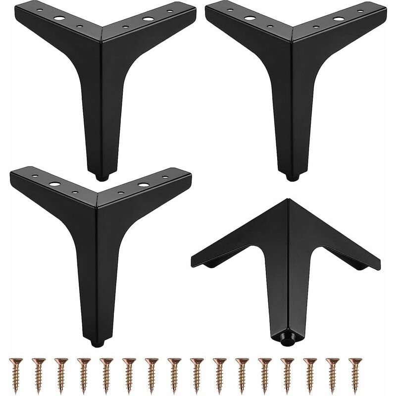 Pcs Metall-möbelbeine, 4" 10 Cm Dreieckige Möbelbeine Für Sofa, Couchtisch, Tv-ständer Und Andere Möbel (schwarz)