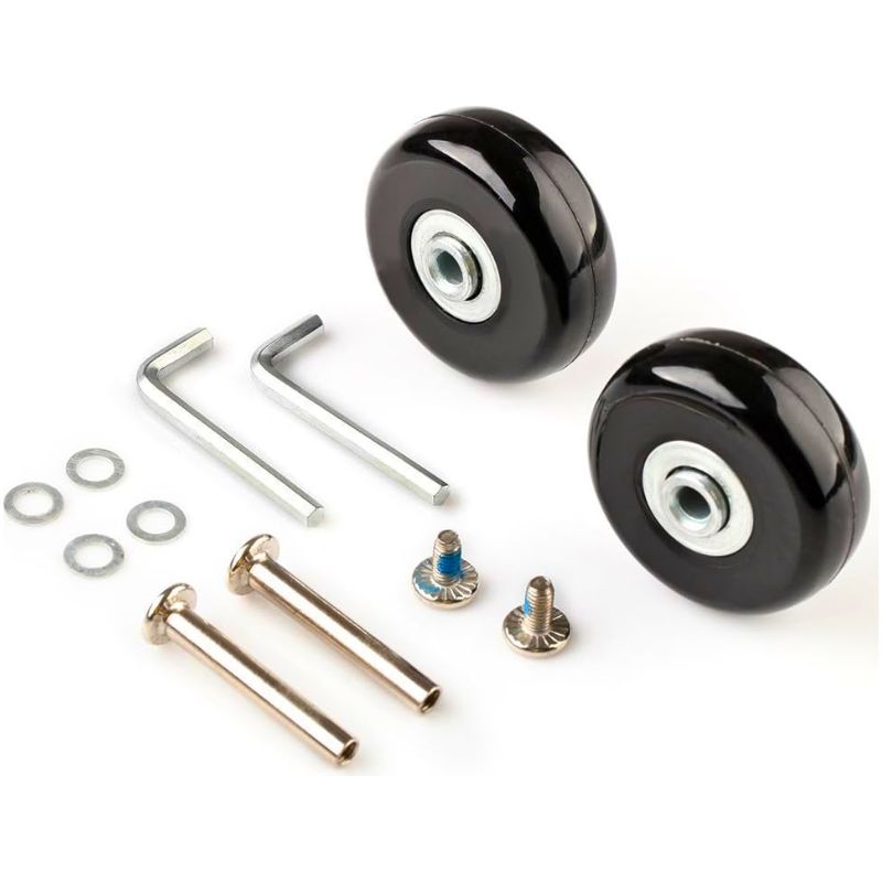 Reparaturset Für 2 Geräuscharme Gummiräder Für Koffer 64x24mm Gepäckzubehör -