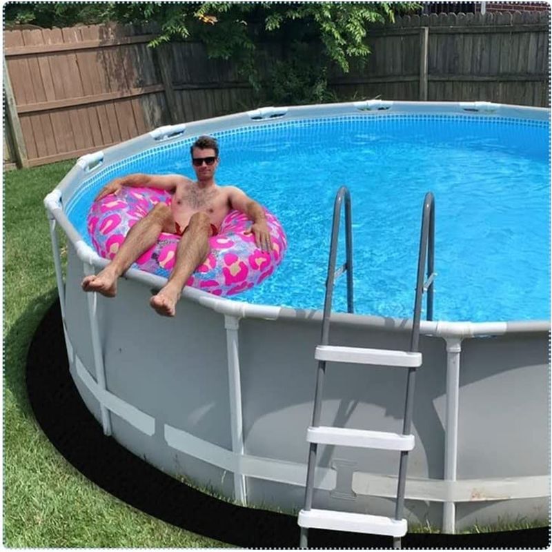 Strapazierfähige Und Durchstoßfeste Runde Poolbodenmatte (4 M Durchmesser)