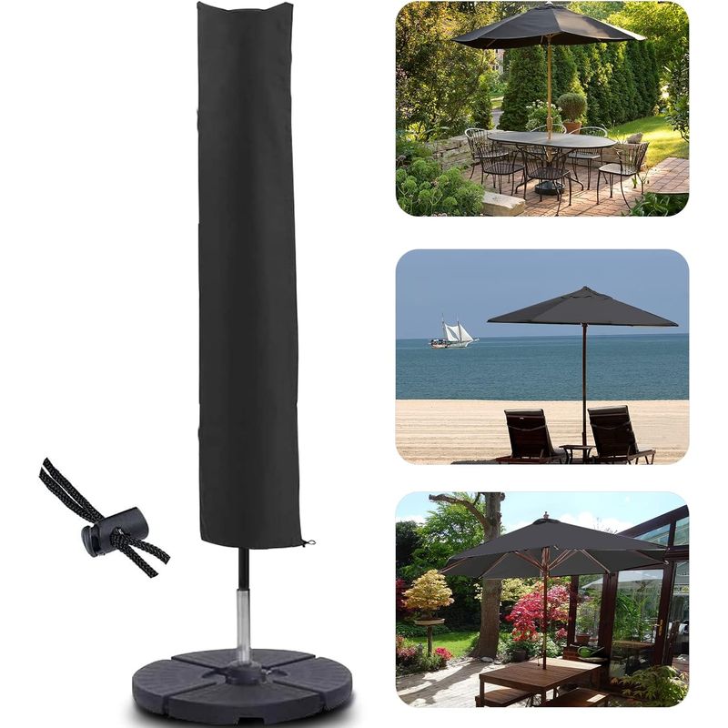 Sonnenschirmhülle 175 × 30,5/36,5 Cm – Wasserdichtes Und Reißfestes 210d Oxford-gewebe, Pvc-beschichtung, Reißverschluss, Passend Für Runde Sonnenschirme (300 Cm Durchmesser) Oder Quadratische Sonnens