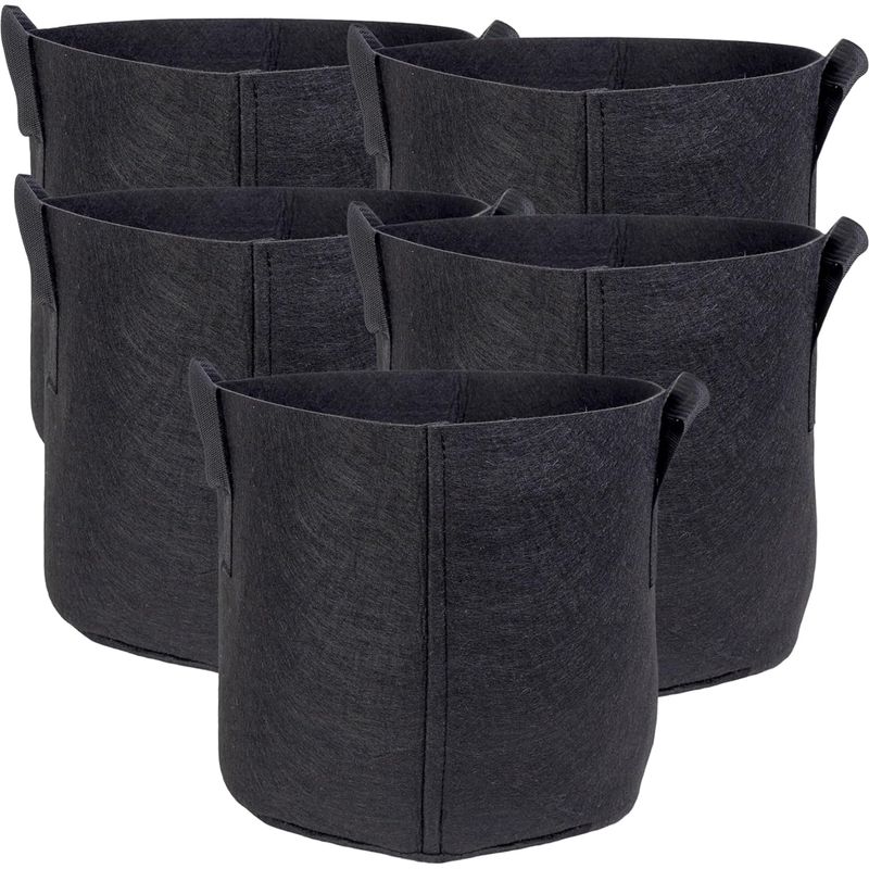 20-liter-pflanzbeutel 30 X 25 Cm – 5er-pack – Vliesstoff Für Optimale Wurzelbelüftung – Verstärkte Griffe – Für Kartoffeln Und Gemüsegärten