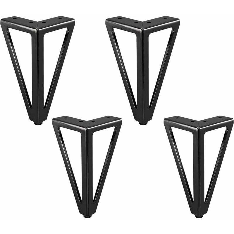 Set Mit 4 Ersatz-möbelfüßen Aus Metall – Schwarz – 15 Cm – Geeignet Für Möbel, Schränke, Sofas Und Andere Einrichtungsgegenstände. (15 Cm, Hellschwarz)
