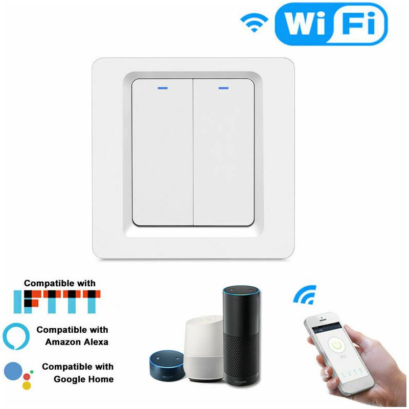 Weiteres Zubehör Für Die Hausautomation: Smart Home Wifi-lichtschalter, Smart Life/tuya App-taster, Wandschalter Mit Fernbedienung, Kompatibel Mit Alexa Und Google Home Für Sprachsteuerung.