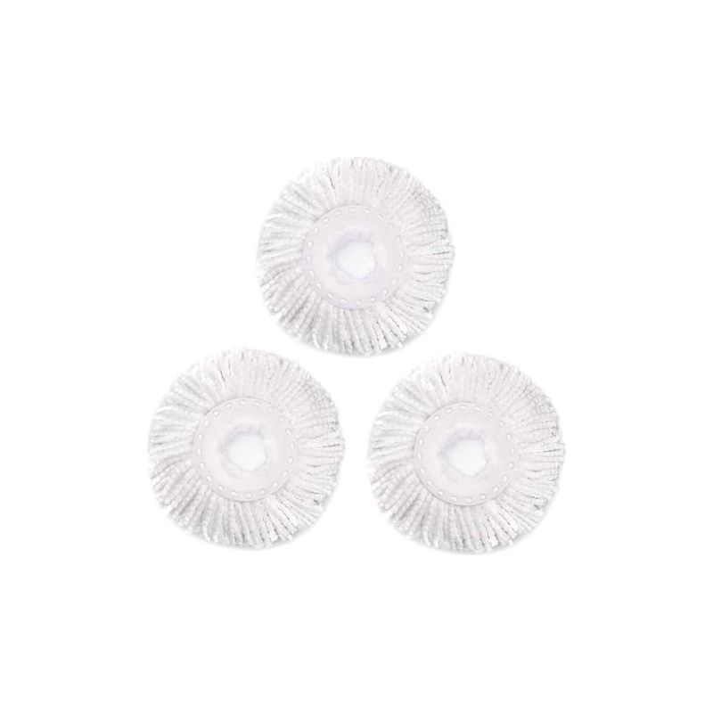 Set Mit 3 Weißen Ersatz-mikrofaserköpfen Für 360° Drehbare Wischmopps, Kompatibel Mit Hurrica, Mopnad, Cassabel Und Ähnlichen Systemen