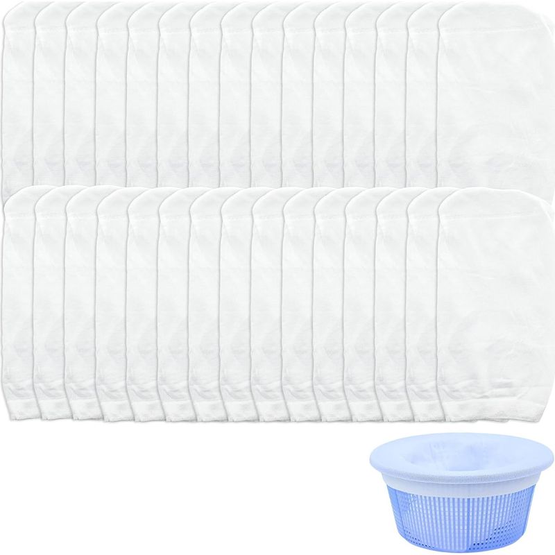 Packung Mit 30 Skimmersocken, Robuste Skimmernetze Zum Filtern Von Blättern, Moos, Insekten, Haaren, Kieselsteinen Und Schmutz (22 X 13 Cm)