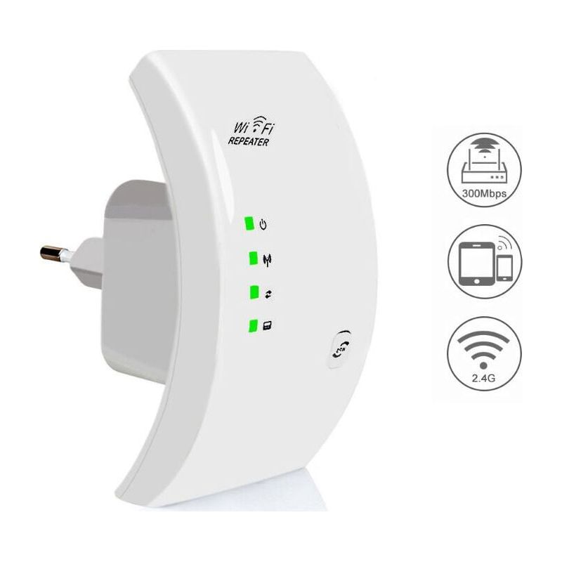 Choyclit Sonstiges Zubehör Für Die Hausautomation, Wlan-repeater, Leistungsstarker Wlan-verstärker, N300 Wlan-extender, Wlan-signalverstärker, 1 Ethernet-anschluss, Reichweite Bis Zu 200 M², Kompatibe