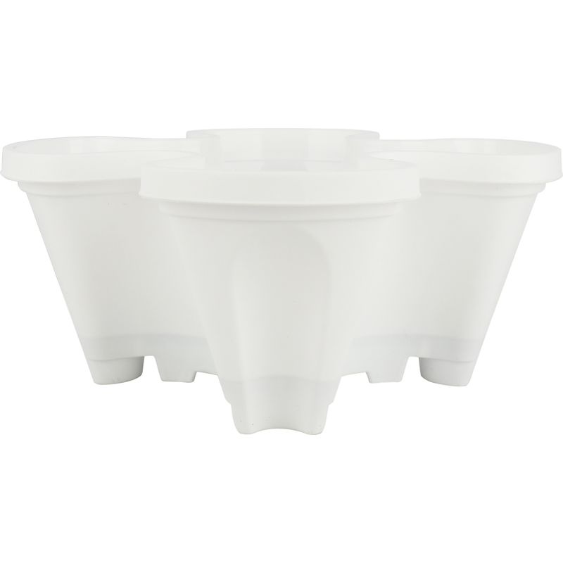 [topf] Blumentopf Für Erdbeeren Und Pflanzen, Pp 35x35x15cm, Weiß, Platzsparend Verstaubar