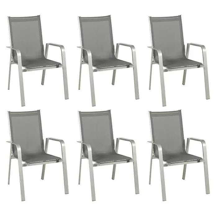 Acamp Stapelsessel Urban (6 Stk., Aluminium, Acatex, Grau, B x T x H: 62 x 69 x 97 cm)