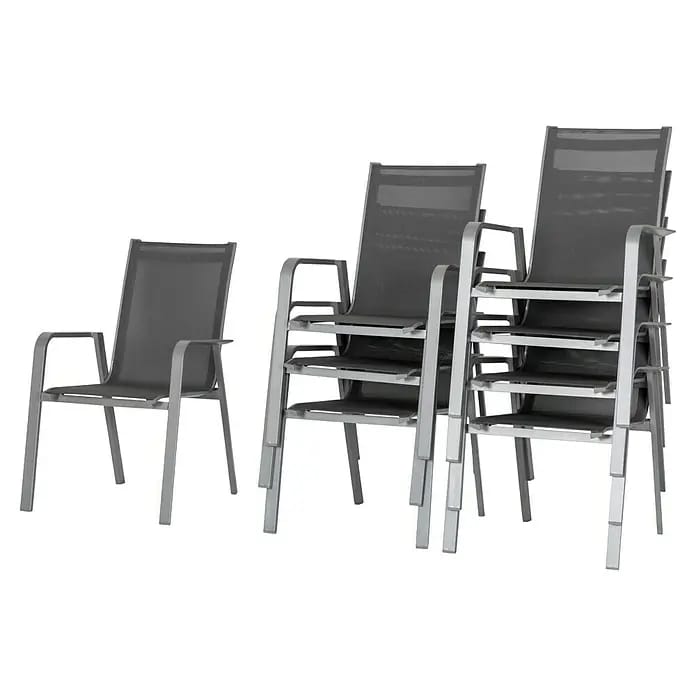 Acamp Stapelsessel Urban (8 Stk., Aluminium, Acatex, Anthrazit/Silber, B x T x H: 62 x 69 x 97 cm)