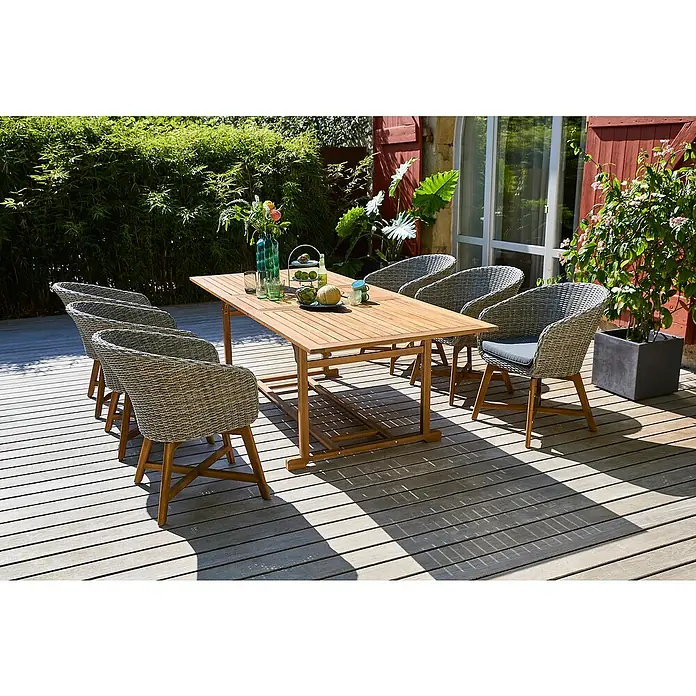 Sunfun Gartenmöbel-Set Diana/Pauline (7 -tlg., Grau/Akazie)