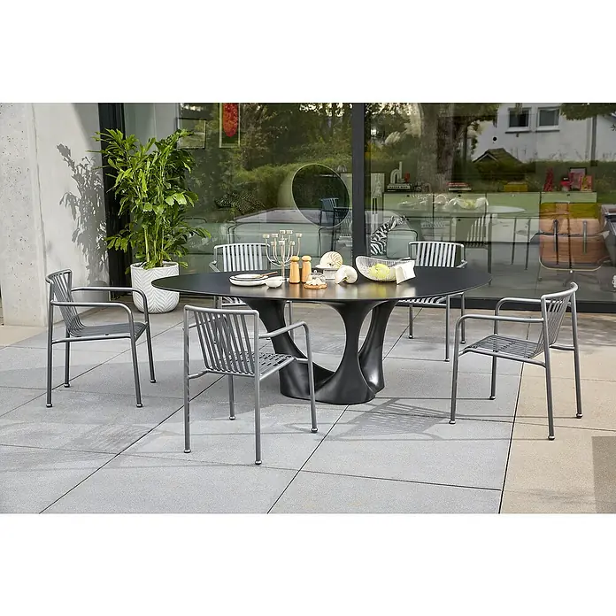 Sunfun Gartenmöbel-Set Black Series/Sarah (6 -tlg., Schwarz/Night-Grey)