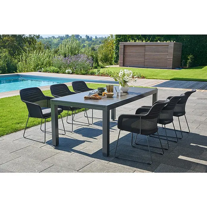 Sunfun Gartenmöbel-Set Maja (7 -tlg., Night-Grey)