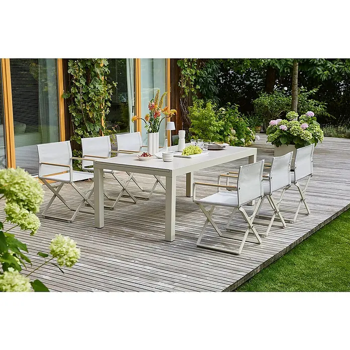 Sunfun Gartenmöbel-Set Maja/Solo (7 -tlg., Light-Greige)