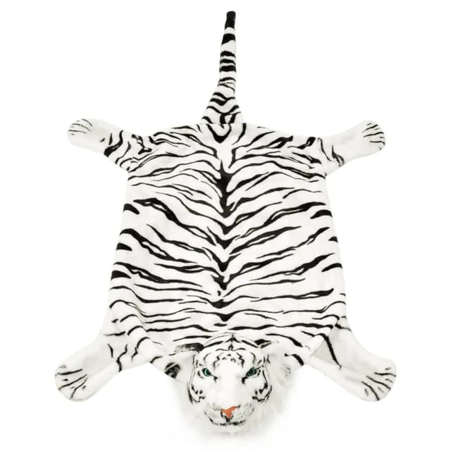 vidaXL Tigerfell Teppich Plüsch 144 Cm Weiß 666489