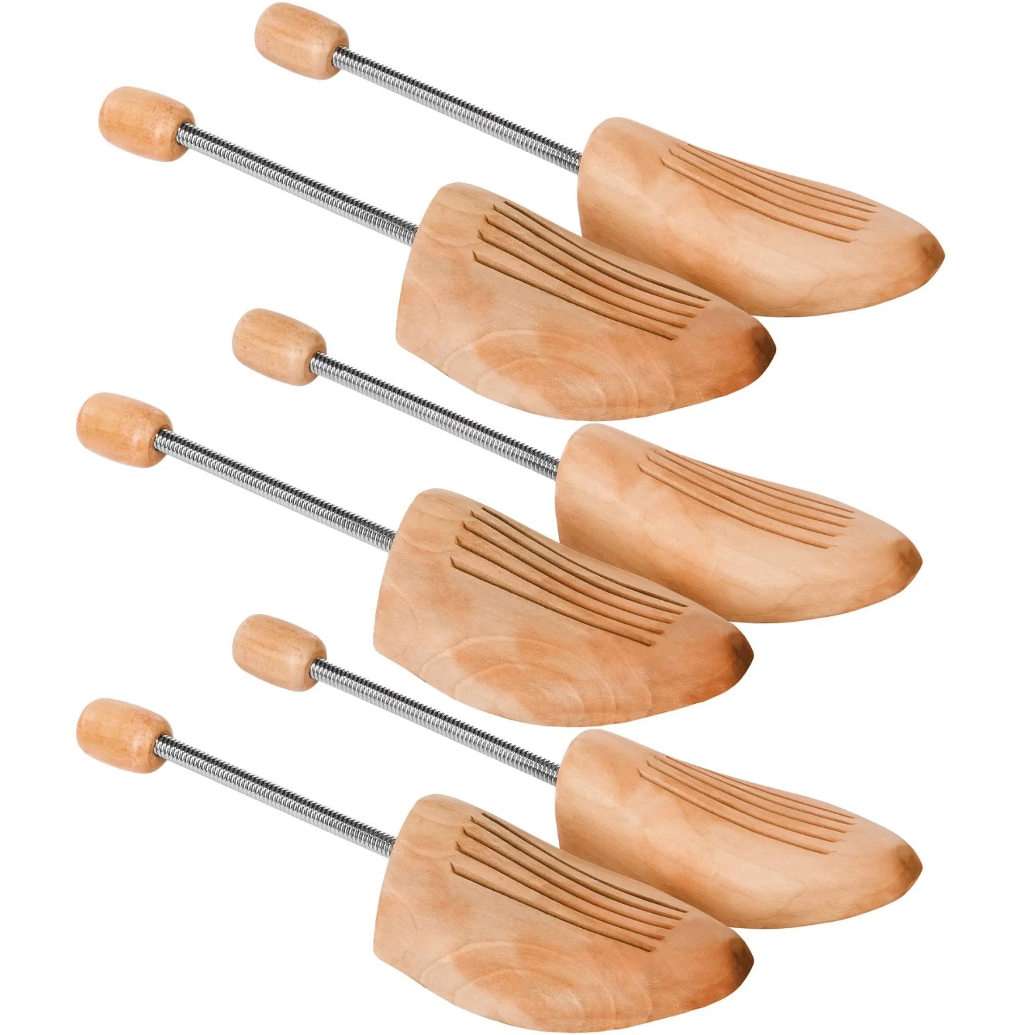 Tectake 3 Paar Spiral Schuhspanner Aus Lotusholz Für Damen und Herrenschuhe 31 x 8 50 x 5 cm Braun