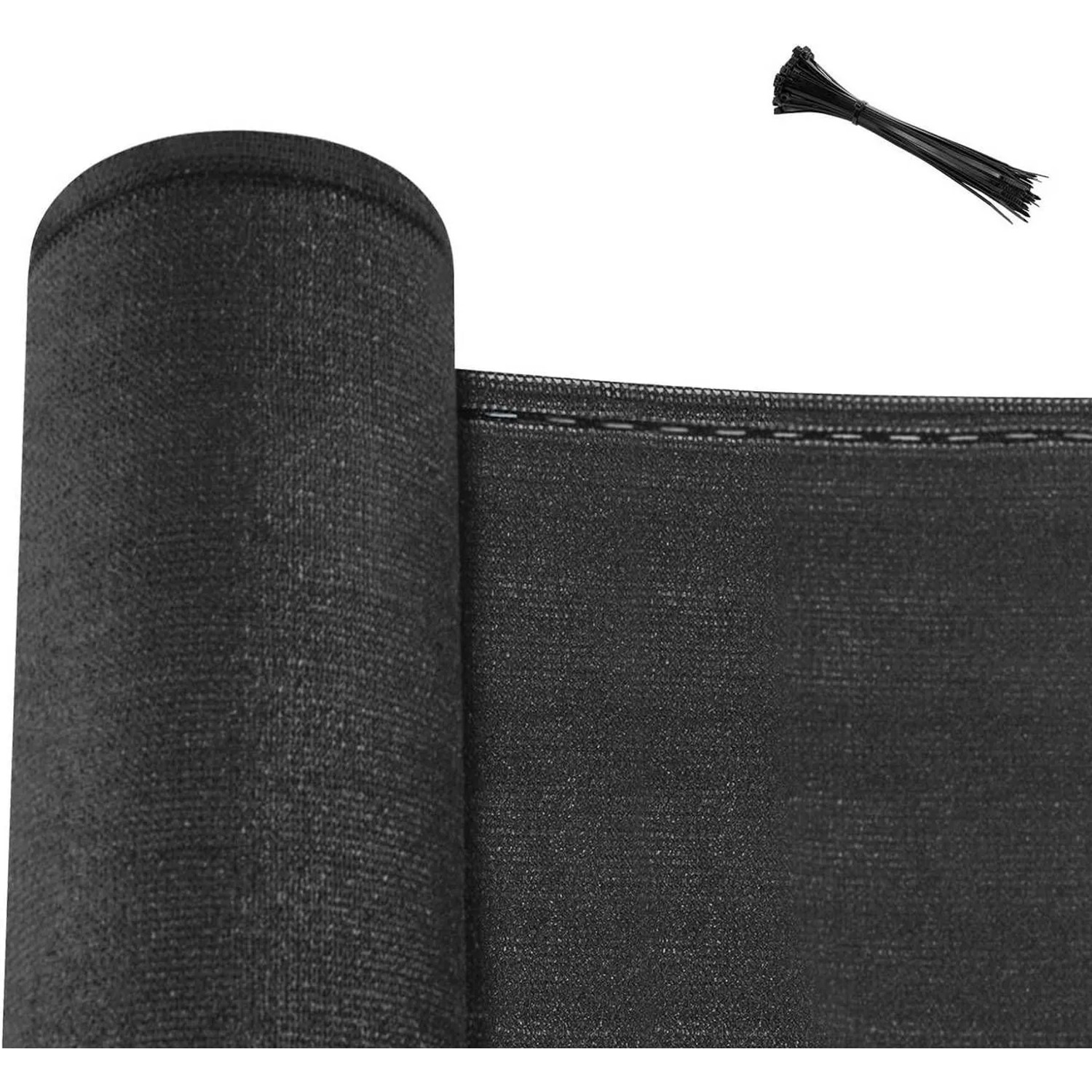 WOLTU Zaunblende 280 g/m² HDPE mit Kabelbinder Anthrazit 1,2x20 m