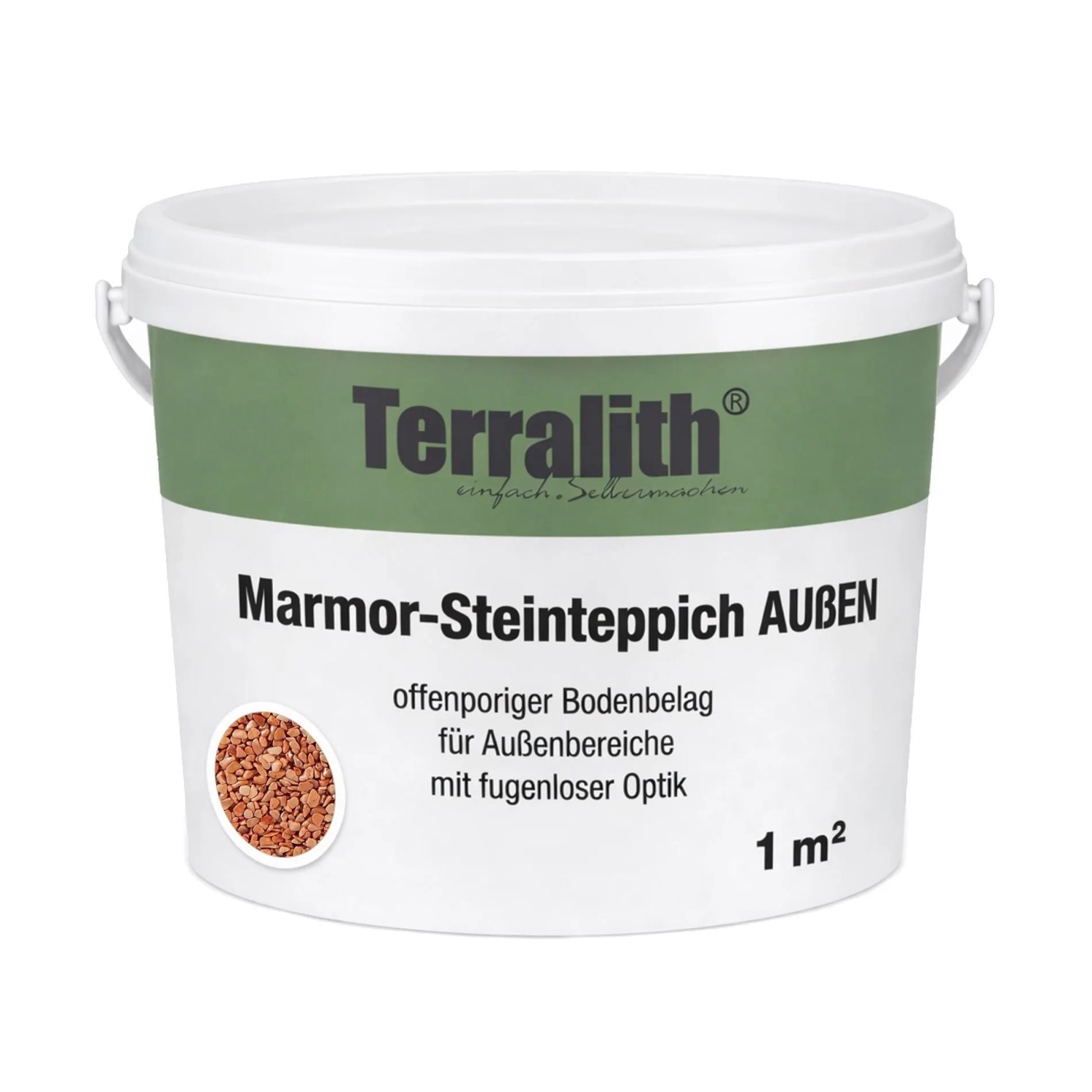 Terralith Marmor Steinteppich Rosso für 1 m² Außen Fein 2-4 mm