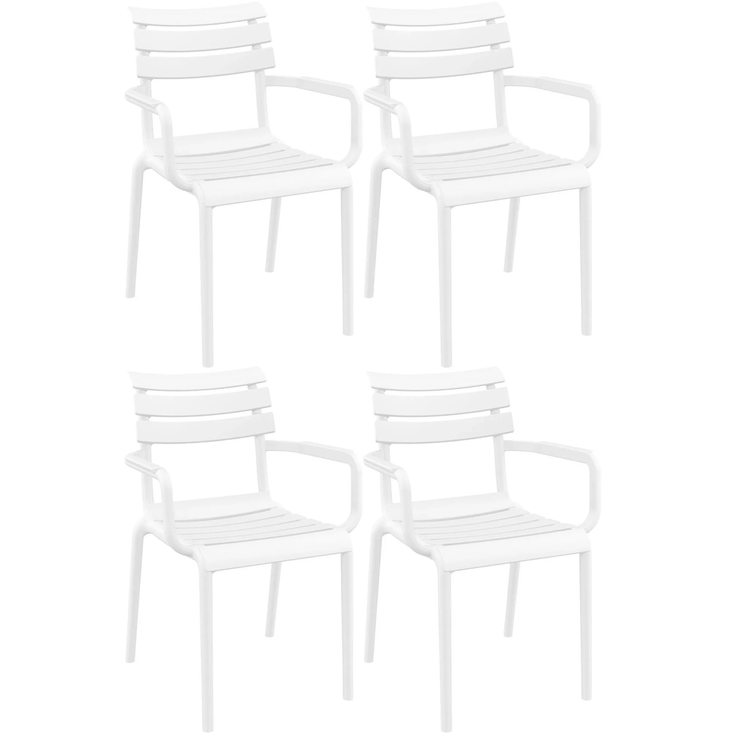 CLP 4er Set Gartenstühle Paris Weiß