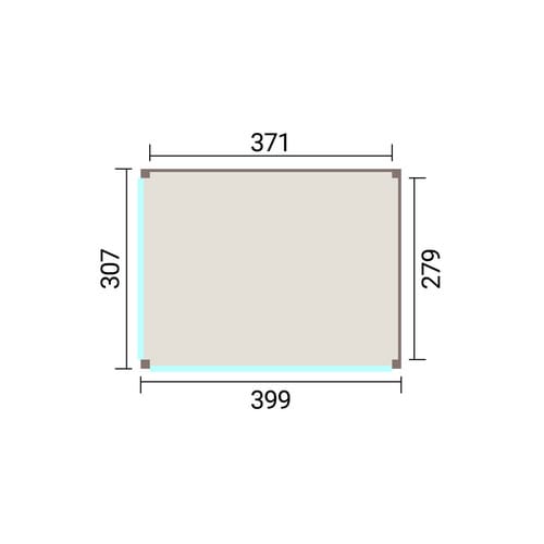 weka Gartenlaube Lumley 399 cm x 307 cm 2x Glasschiebetür und 2 x Holzwand