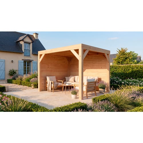 weka Gartenlaube Lumley 307 cm x 307 cm mit 2 x Holzwand