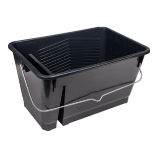 FRIESS-TECHNO-PROFI Farbeimer Kunststoff 10 l mit Werkzeugfach schwarz