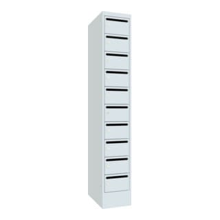 Pavoy Schließfachschrank, 1 x 10 Fächer, Korpus / Front Lichtgrau