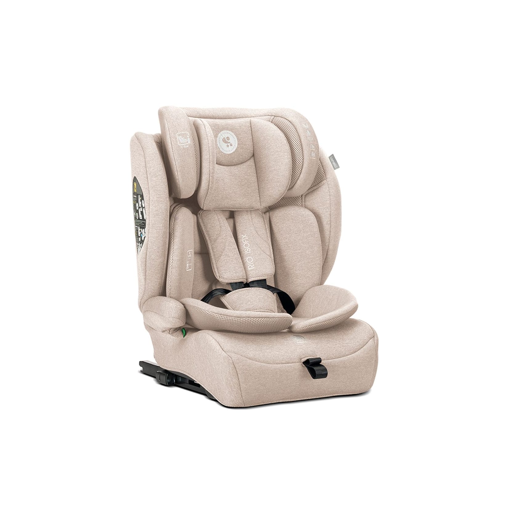 Lorelli Kindersitz Rio i-Size (76 - 150 cm) Isofix Top Tether Kissen verstellbar beige braun