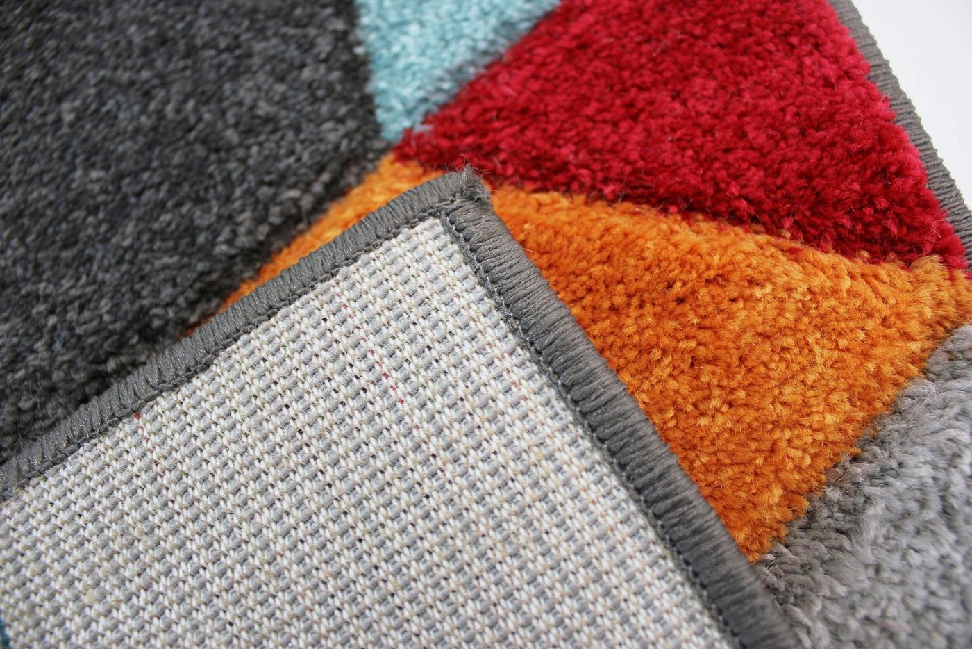 FLAIR RUGS Teppich Dynamic, rechteckig, Höhe: 10 mm, fußbodenheizungsgeeignet, Cube Muster, bunt, Wohnzimmer