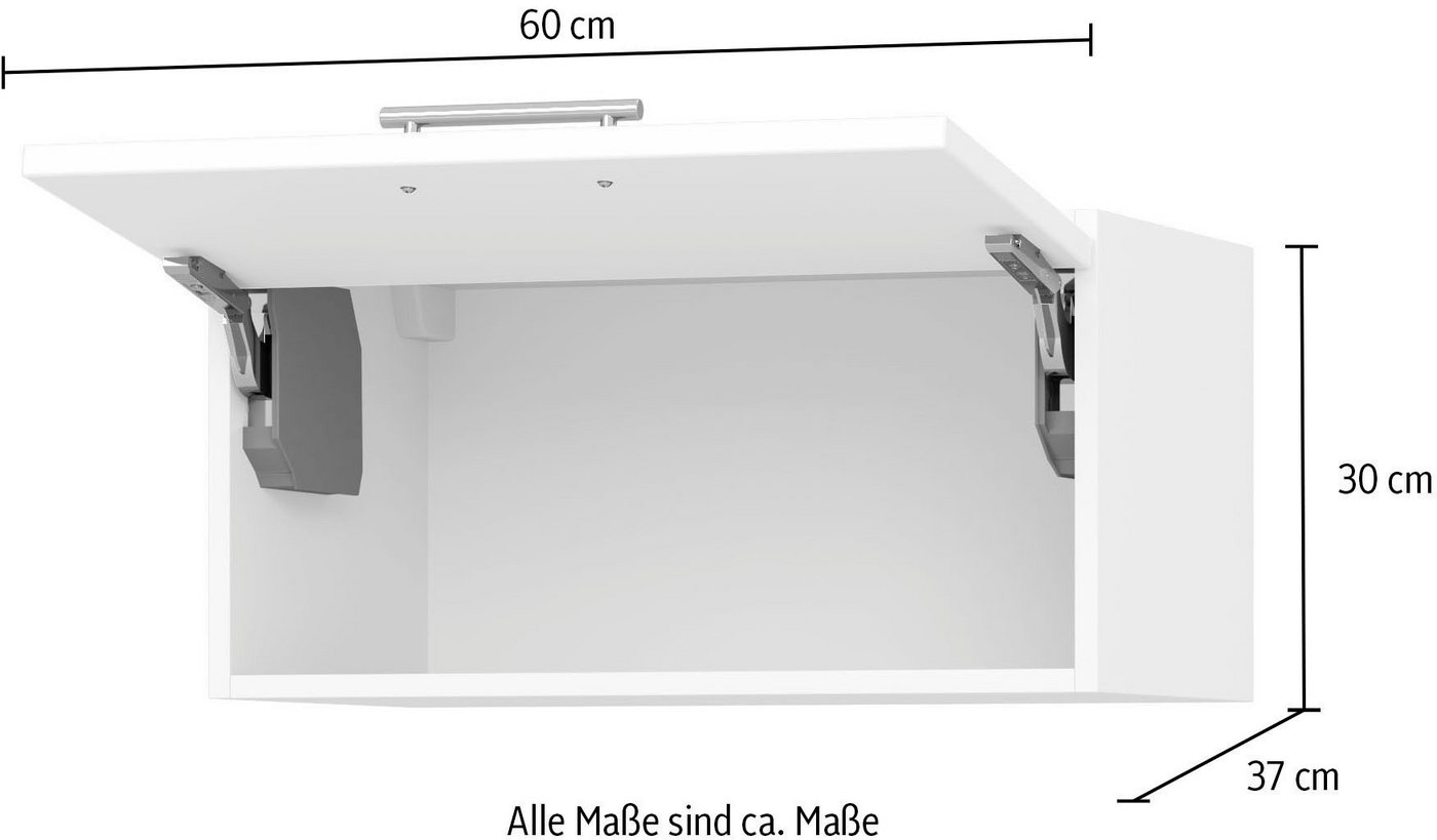 KOCHSTATION Hängeschrank "KS-Scafa" in mehreren Breiten, Höhe 30 cm, mit Klappe Bild 2