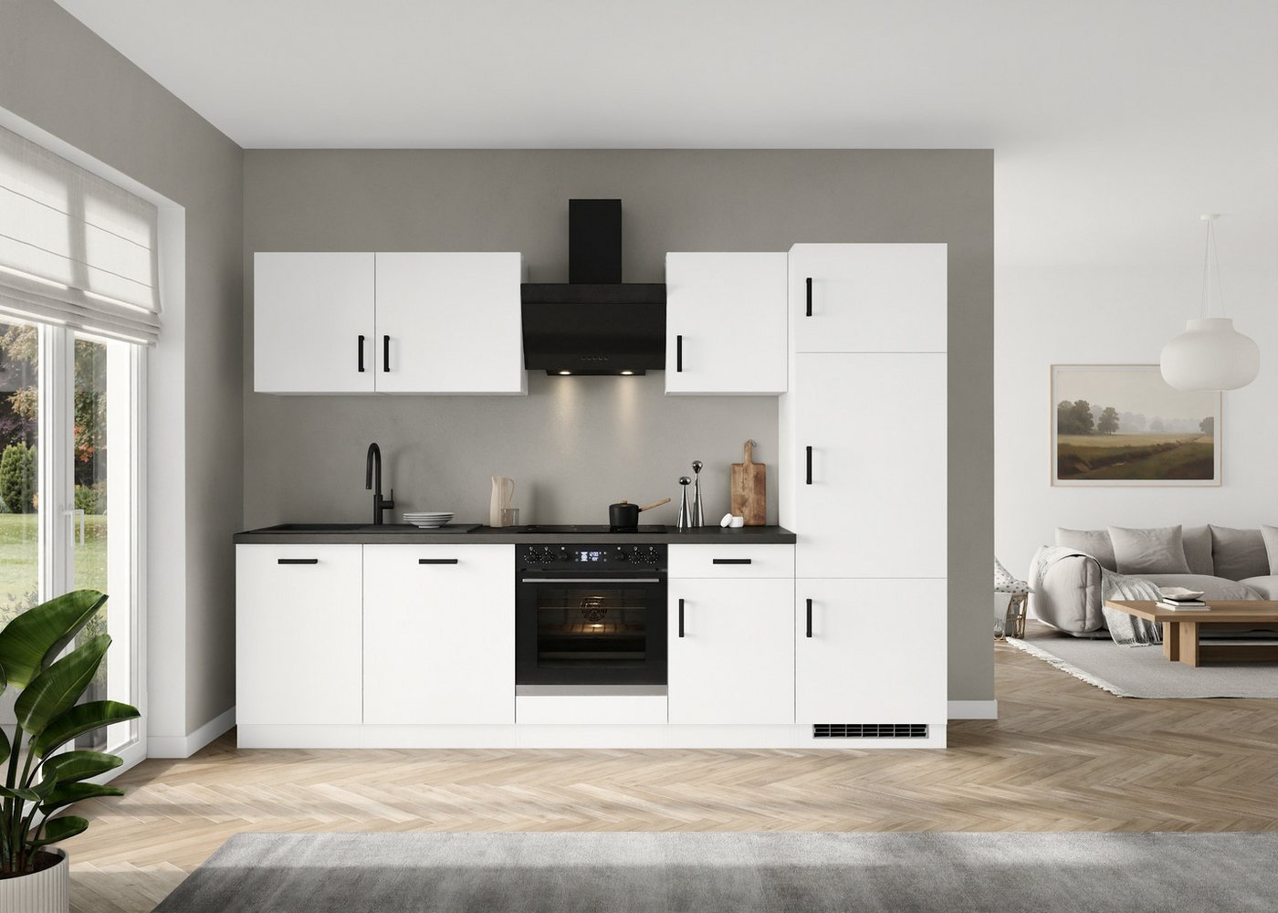KOCHSTATION Küchenzeile KS-Toronto, Breite 280 cm, wahlweise mit HANSEATIC-E-Geräten Bild 2