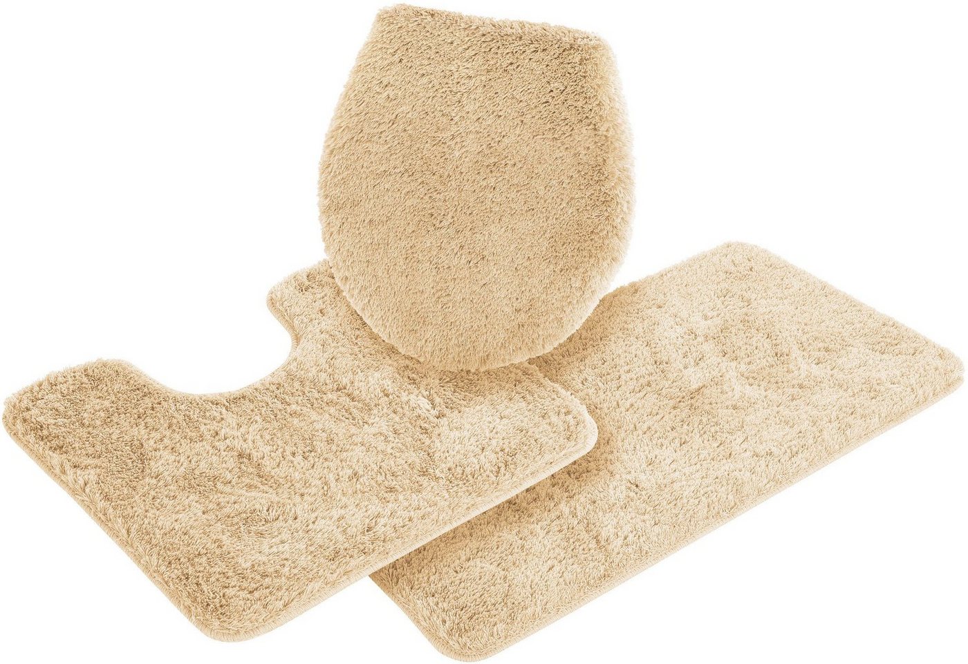Bruno Banani Badematte Lana, Standard & Premium Qualität, 25 mm oder 30 mm Höhe, rutschhemmend beschichtet, schnell trocknend, strapazierfähig, fußbodenheizungsgeeignet, Polyacryl, halbrund, Badteppich, Badematten, unifarben, auch als 3 teiliges Set & rund Bild 4