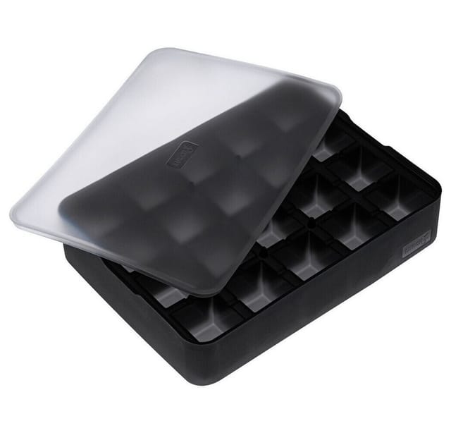 Lurch Eiswürfelform Eiswürfelform Würfel 3 cm Flexi-Form schwarz, Eiswürfelform Würfel, 20,00cm, Premium-Platin-Silikon, schwarz