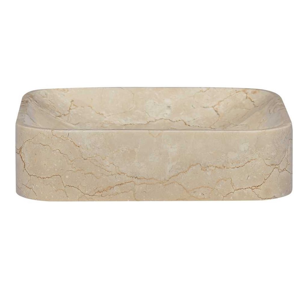 vidaXL Waschbecken Waschbecken Creme 40x40x10 cm Marmor