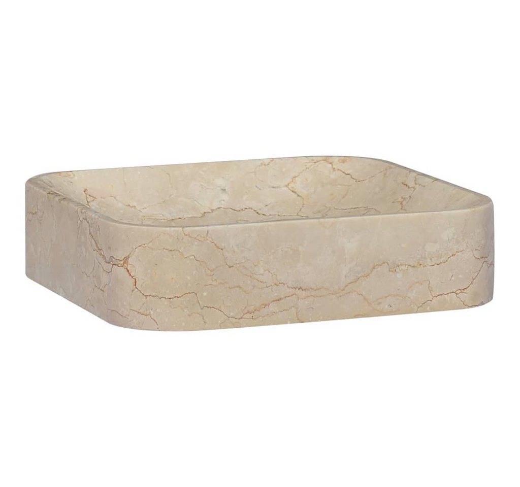 vidaXL Waschbecken Waschbecken Creme 40x40x10 cm Marmor Bild 2