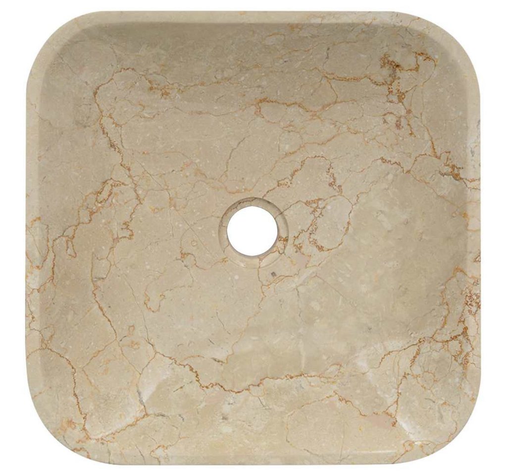 vidaXL Waschbecken Waschbecken Creme 40x40x10 cm Marmor Bild 3