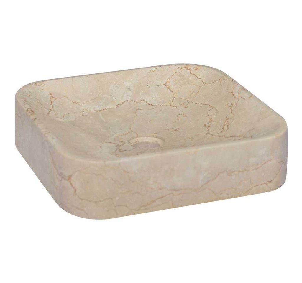 vidaXL Waschbecken Waschbecken Creme 40x40x10 cm Marmor Bild 4