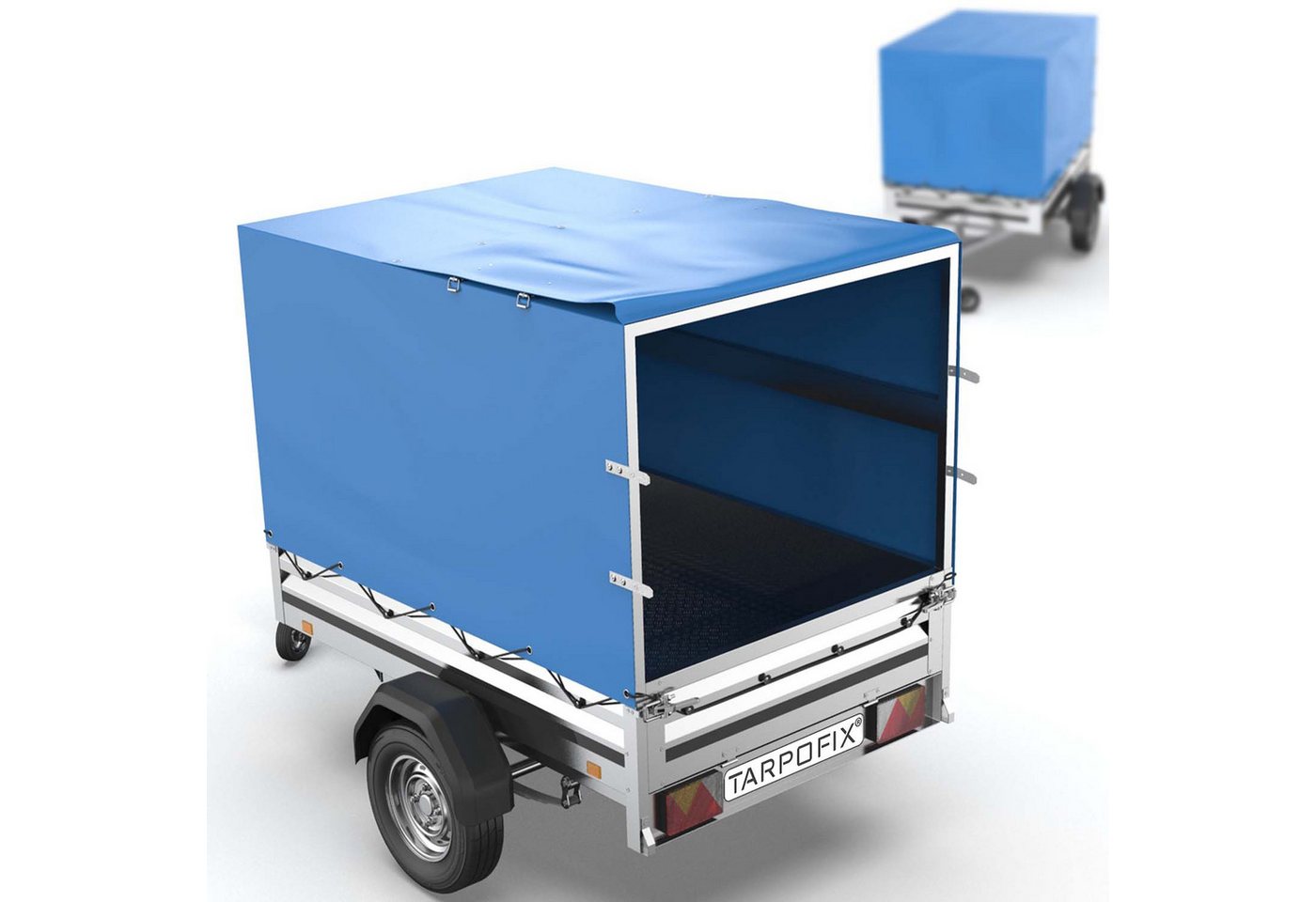 Tarpofix® Schutzplane Anhänger Hochplane wasserdicht PVC Abdeckplane 750kg, Anhänger Hochplane 208x114x90 cm Bild 5
