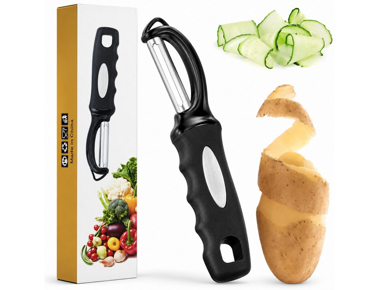 Forrlite Sparschäler Sparschäler Profi Pendelklinge für Kartoffeln, Spargel, Obst & Gemüse, (Sparschäler 2er Set Edelstahl Y- & I-Form Gemüseschäler für Obst Gemüse Kartoffeln) Bild 5