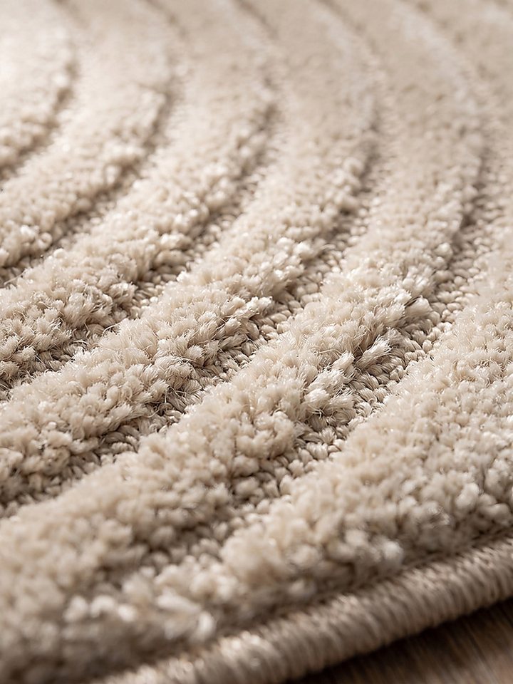 KADIMA DESIGN Teppich MUOTA Teppichläufer Beige 80x150 Geometrisch Polypropylen Wohnraum, Läufer, Höhe: 13 mm, Saugroboter-geeignet, Strapazierfähig, Farbecht, Pflegeleicht Bild 2