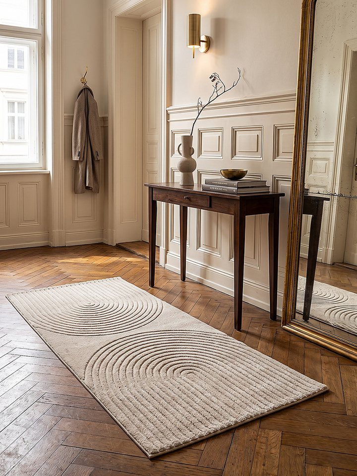 KADIMA DESIGN Teppich MUOTA Teppichläufer Beige 80x150 Geometrisch Polypropylen Wohnraum, Läufer, Höhe: 13 mm, Saugroboter-geeignet, Strapazierfähig, Farbecht, Pflegeleicht Bild 5