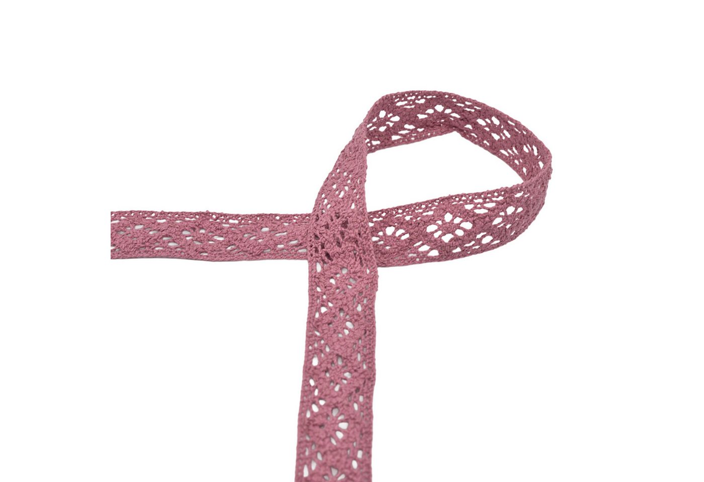 maDDma Spitzenband Baumwollspitze 3m x 20mm Zierband Häkelborte Klöppelspitze Dekospitze, mauve