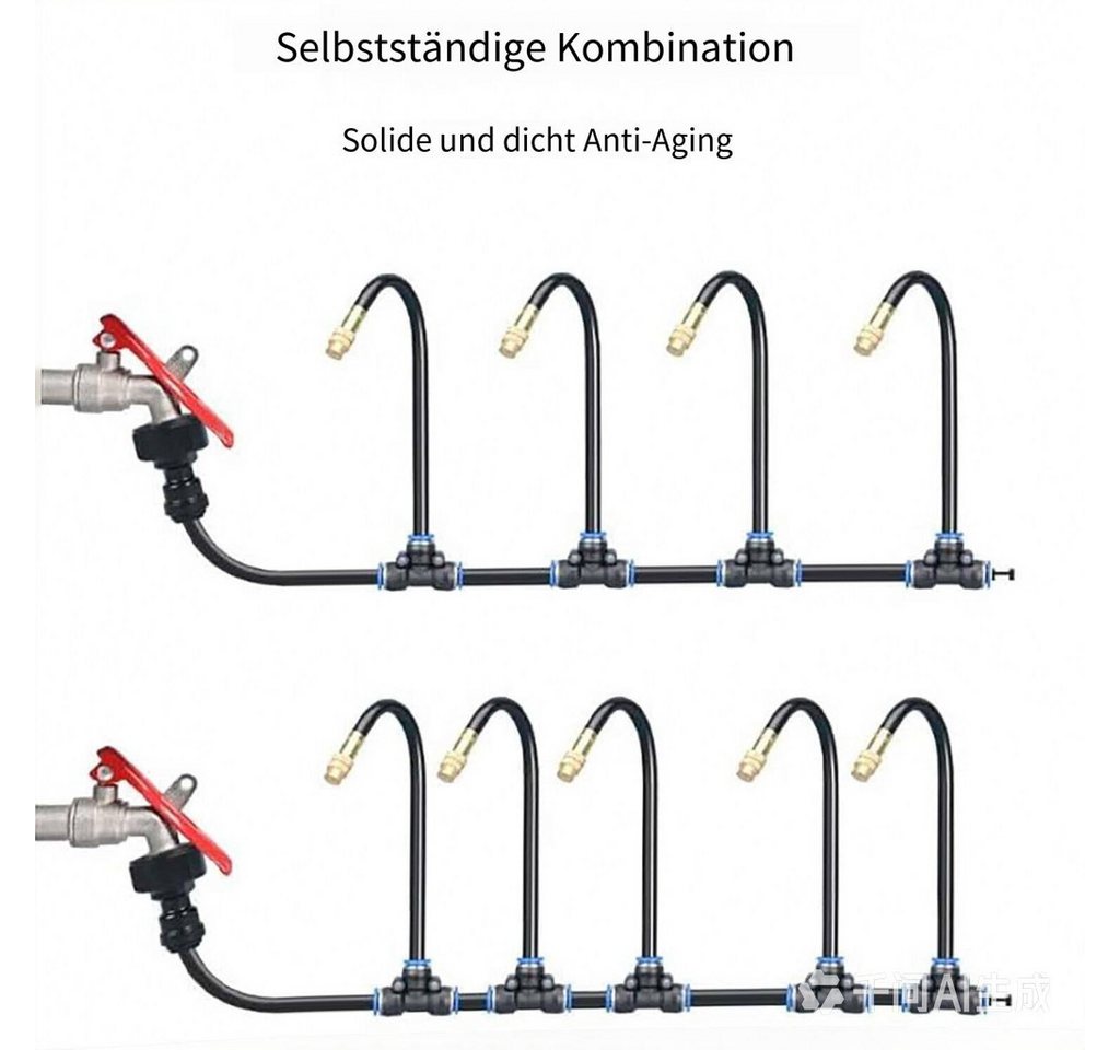 AIMAX Bewässerungssystem Garten 15 m, automatische Gartenbewässerung, Automatische Bewässerung mit 15 einstellbaren Sprühdüsen, 6 mm Bild 5