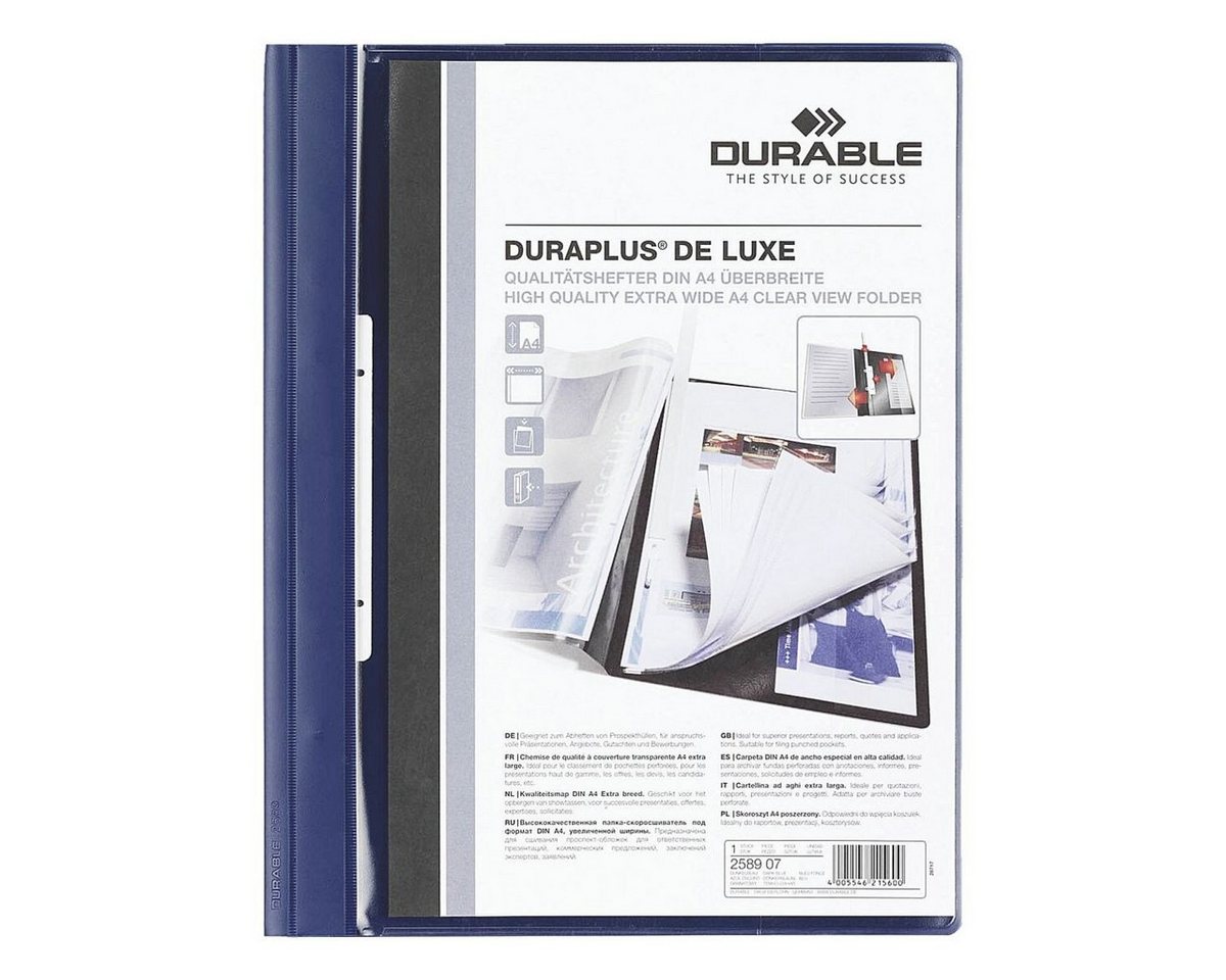 DURABLE Hefter Duraplus de Luxe, DIN A4+, überbreit, mit Innenseite
