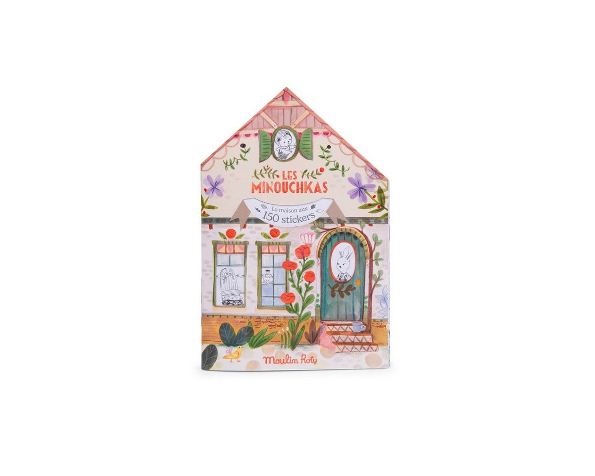 Moulin Roty Malvorlage Minouchkas Malbuch mit 150 Stickern Mal- und Stickerbuch für kreative (Set, 150-St), Mal- und Stickerbuch Bild 2