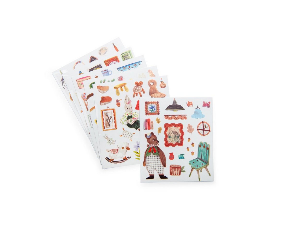 Moulin Roty Malvorlage Minouchkas Malbuch mit 150 Stickern Mal- und Stickerbuch für kreative (Set, 150-St), Mal- und Stickerbuch Bild 3