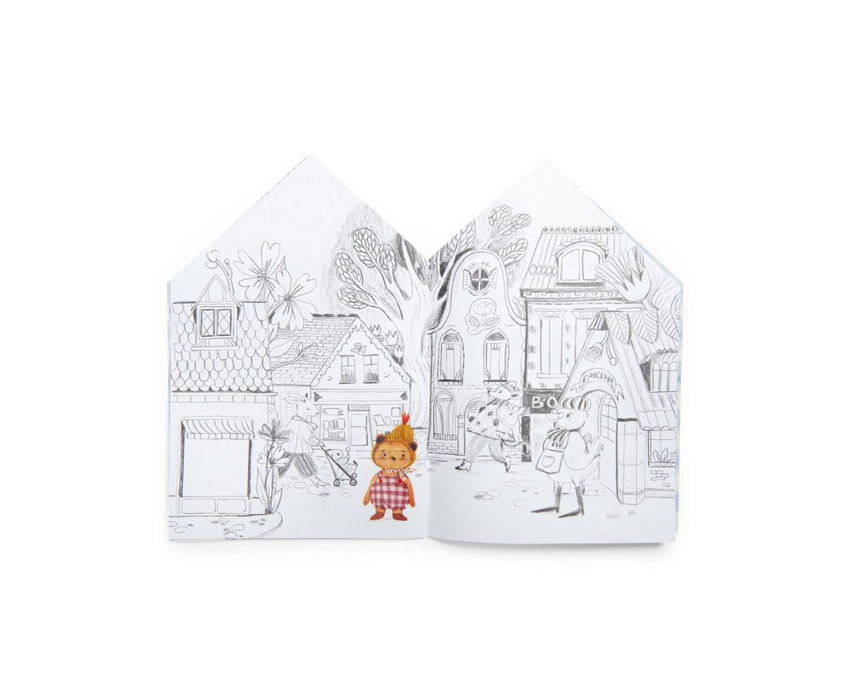 Moulin Roty Malvorlage Minouchkas Malbuch mit 150 Stickern Mal- und Stickerbuch für kreative (Set, 150-St), Mal- und Stickerbuch Bild 4