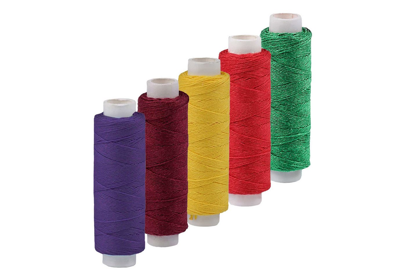 maDDma 5x50m Leinen Garn Leinenzwirn Flachs Nähfaden robust Zwirn, 250 m (5er-Pack), Farbmix 3
