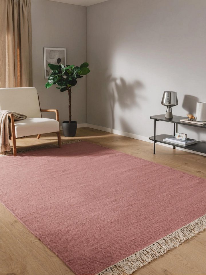benuta Wollteppich Liv, rechteckig, Höhe: 5 mm, Teppich Wohnzimmer, Schlafzimmer, Esszimmer, Flur, Kunstfaser, Cozy Bild 4