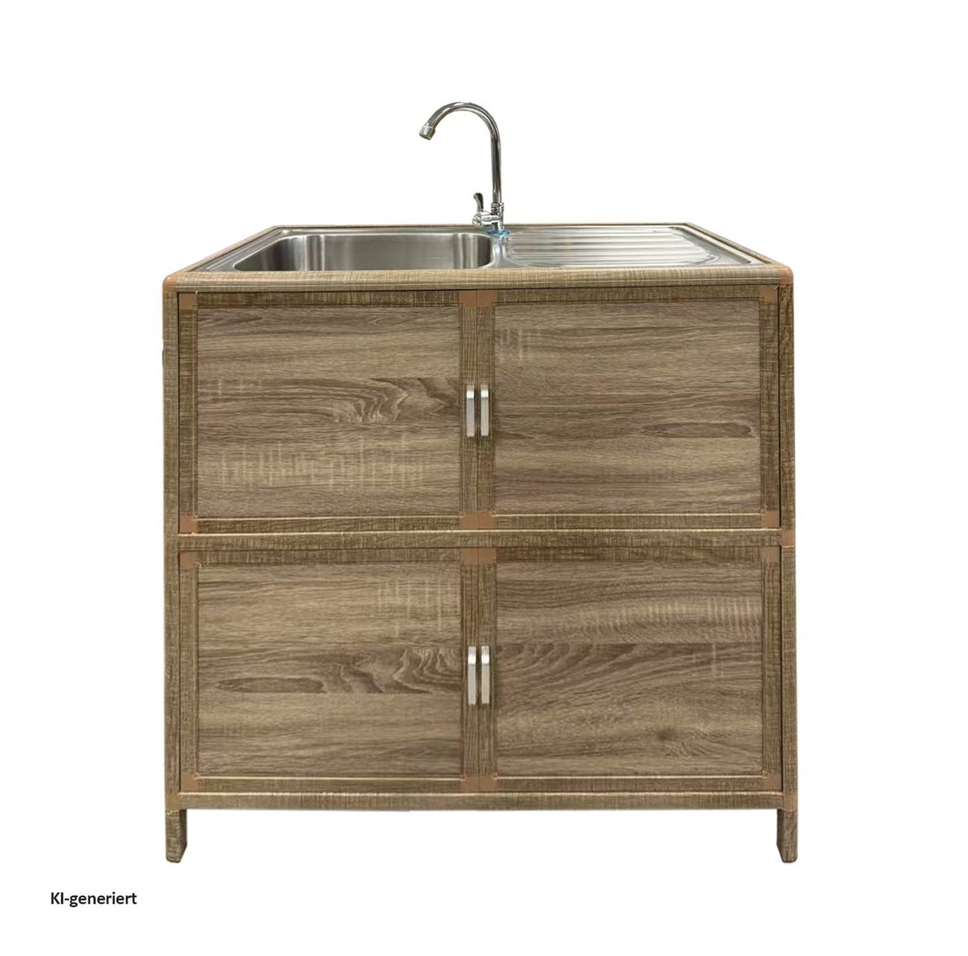 HTI-Living Küchenspüle Spüle mit Abtropfläche und Unterschrank, 83/43 cm, (Stück, 1 Outdoorspüle), für Garten und Camping mit Edelstahl-Armatur